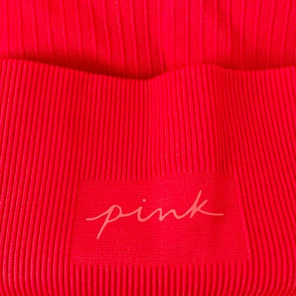 NWT Victoria's Secret PINK Active Seamless 7/8 Waistband Pocket Red Leggings Lg - Picture 7 of 12